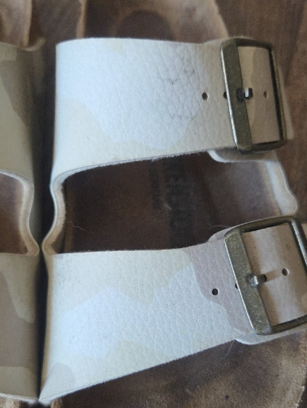 Birkenstock Cream Double Strap Buckle Sandals - Picture 4 of 11